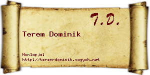 Terem Dominik névjegykártya